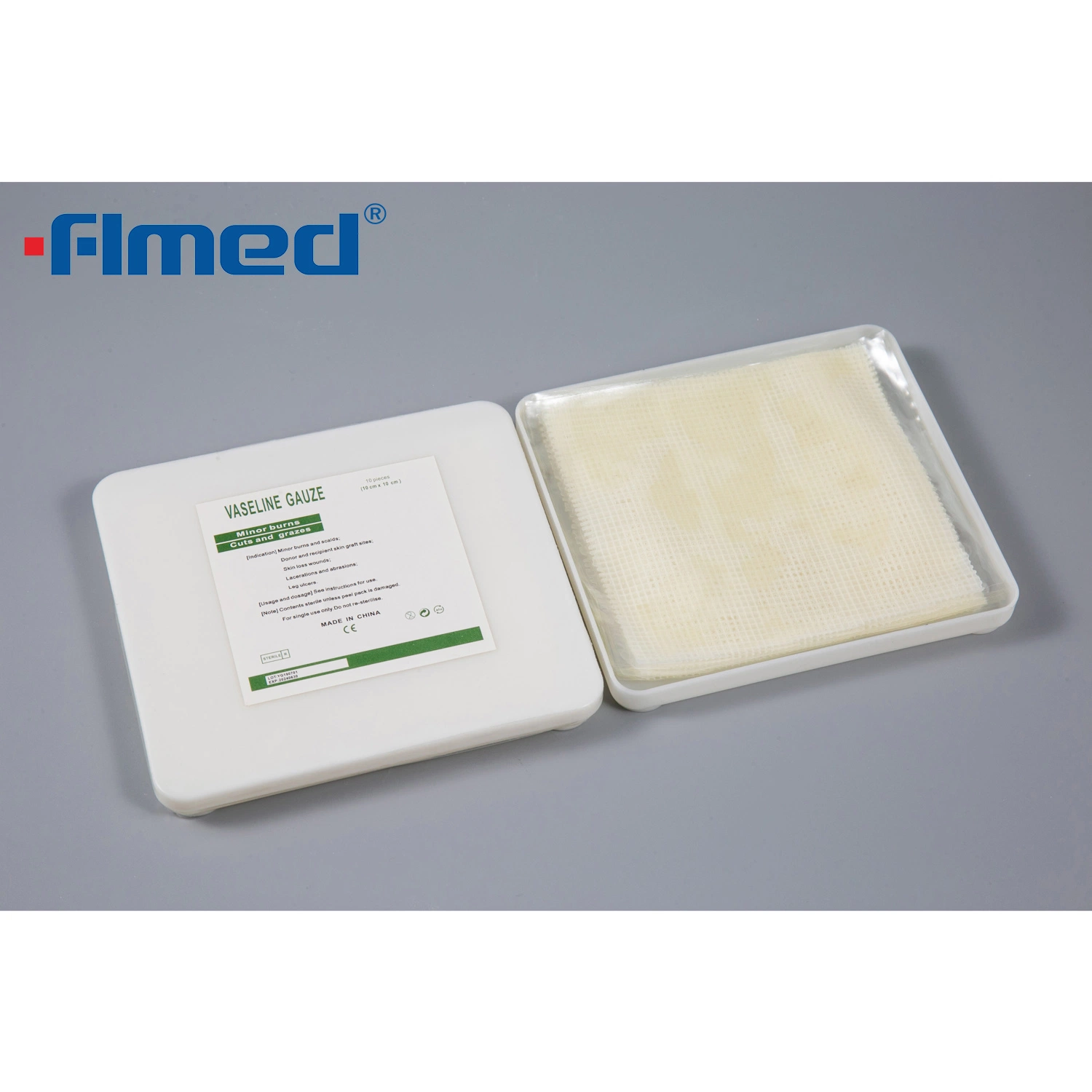 Medical Sterile Paraffin Dressing Gauze Burn Dressing 10*10cm 1PC/Pouch