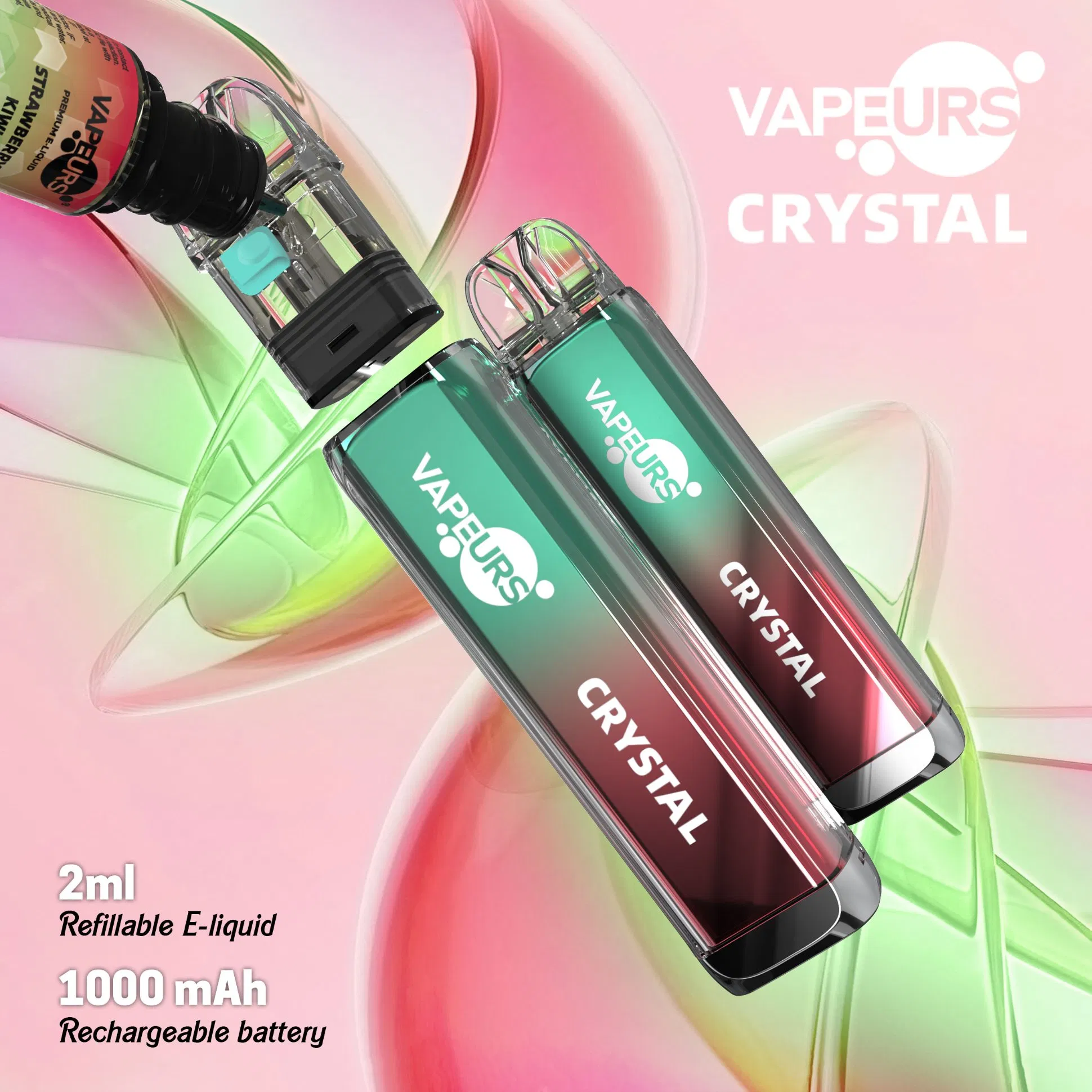Hot Selling Vapeurs Crystal Plus Pod System Kits Refill Nictoine Salt Disposable Refillable Vape Electronic Cigarette