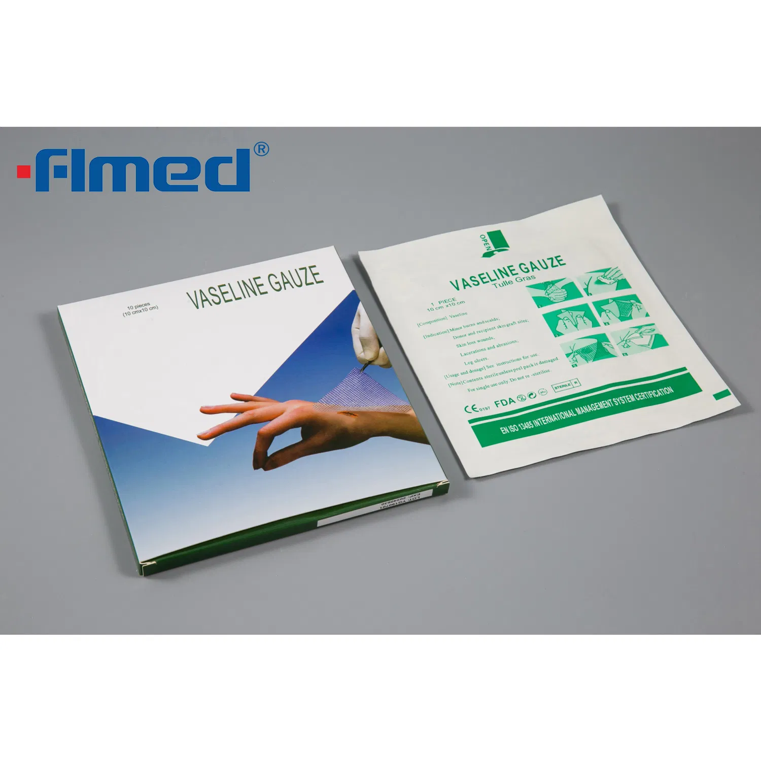 Medical Sterile Paraffin Dressing Gauze Burn Dressing 10*10cm 1PC/Pouch