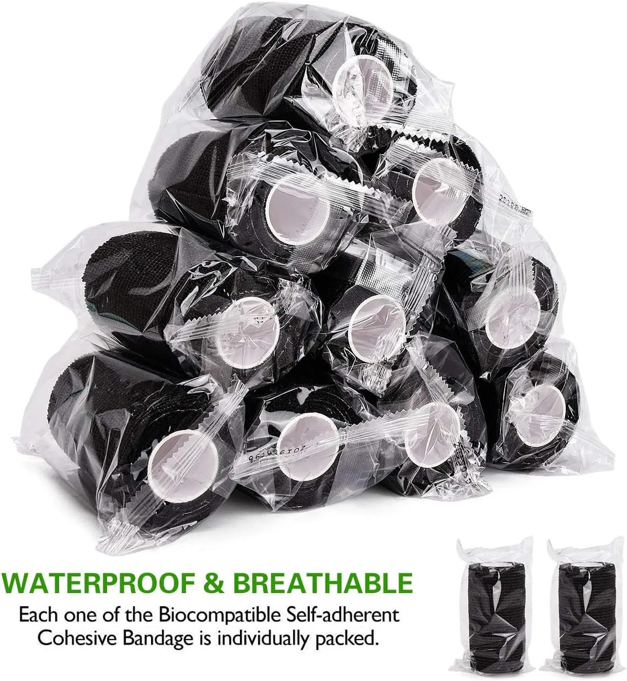 3 Inches Heavy-Duty Waterproof Non-Woven Elastic Cohesive Bandage for Athletic Support &amp; Compression CE Certified