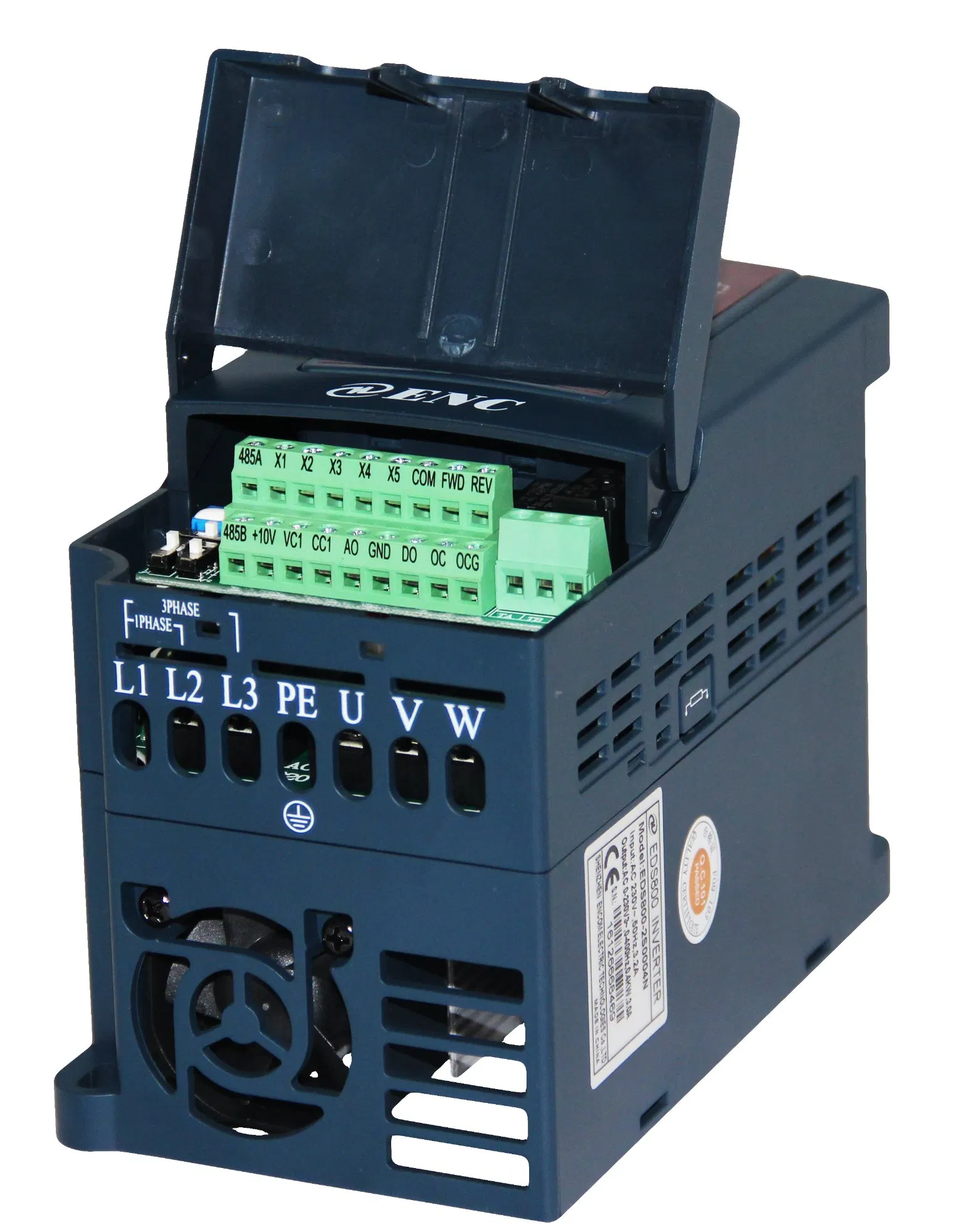 Enc Eds820 0.75kw Frequency Inverter Single Phase 220V Variable Speed Drive VFD