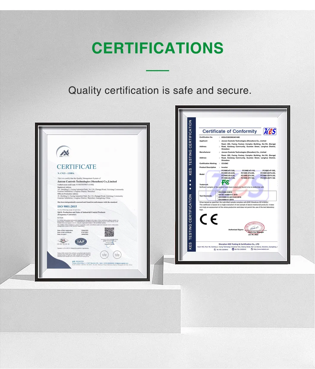 Certifications