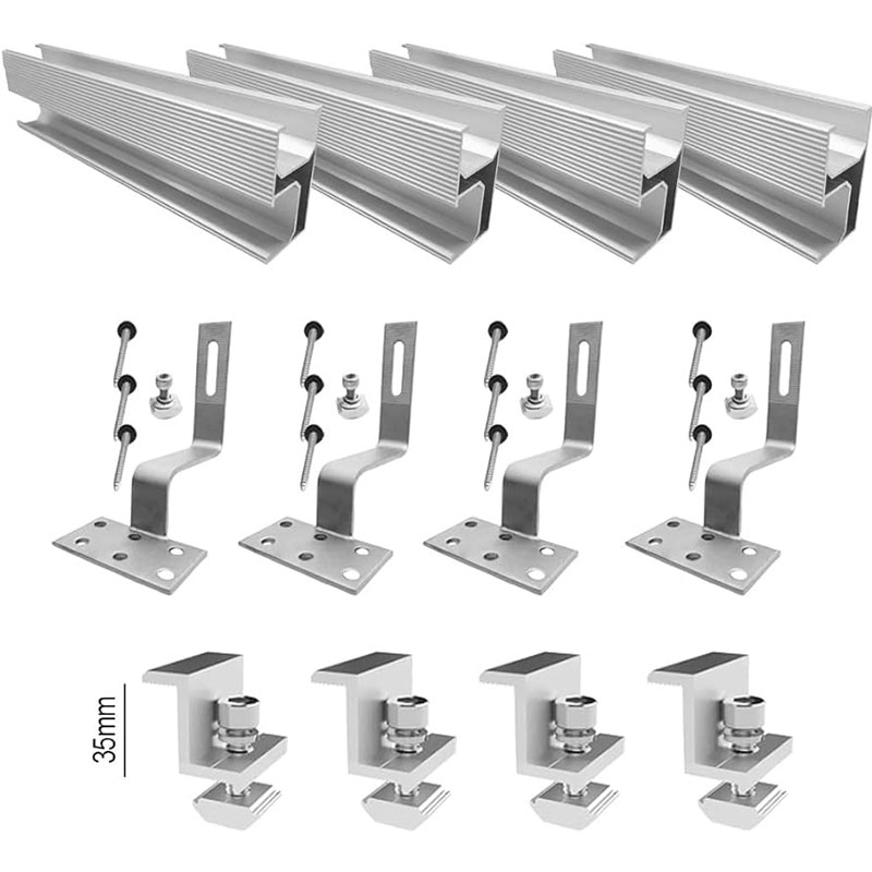 Roofing Sheet Solar Mounting Modules Rails Clamps Hooks Kit