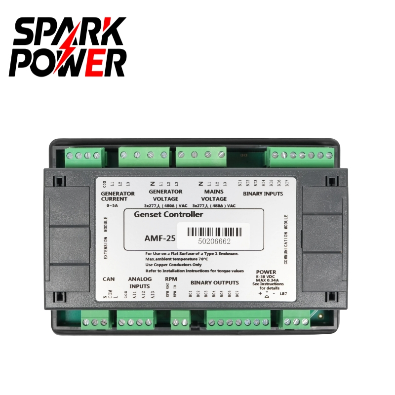 Amf25 LCD Display Genset Control Unit with 7 in/7 out and True RMS Measurement
