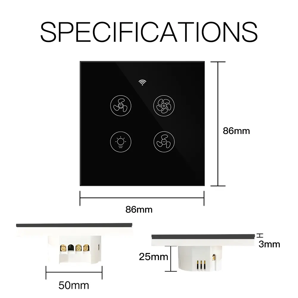 Wholesale WiFi RF Smart Ceiling Fan Light Way Muilti-Control Association Switch Factories, Factory
