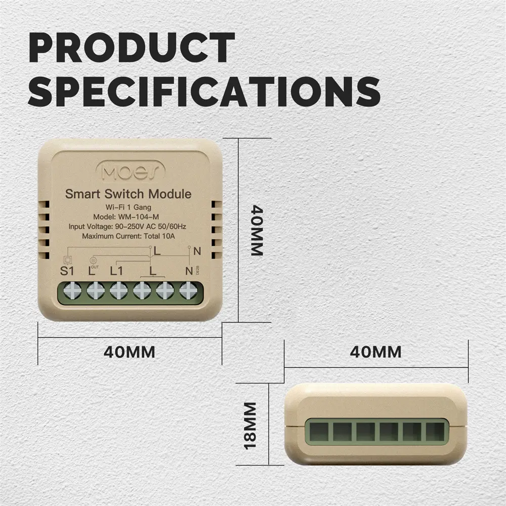 China MOES Tuya WiFi Mini Smart Switch Module Relay Timer Home Automation Voice Control Google Home Alexa Supplier, Suppliers