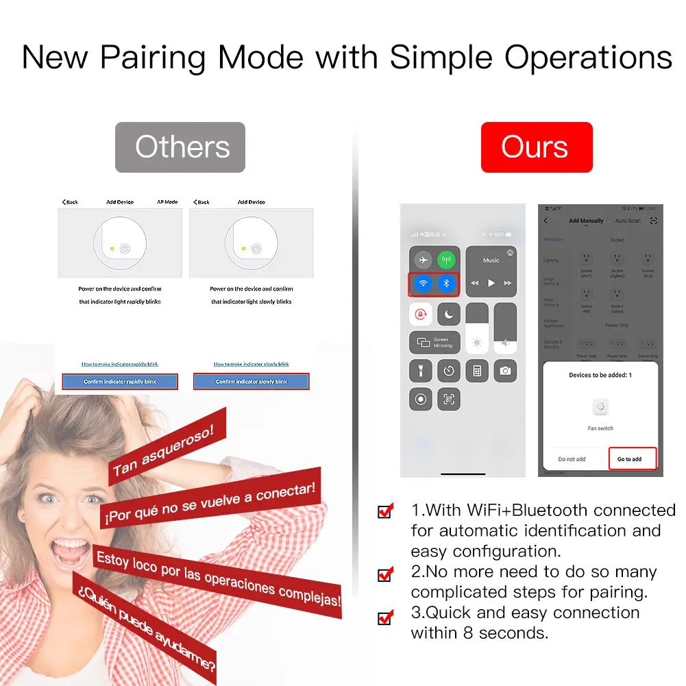 Wholesale WiFi RF Smart Ceiling Fan Light Way Muilti-Control Association Switch Factories, Factory