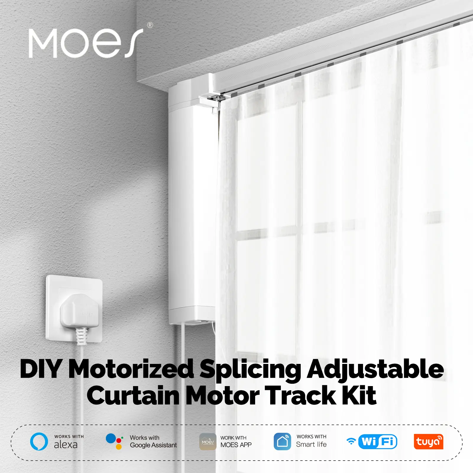 Wholesale MOES Smart WiFi DIY Electric Motorised Spicing Curtain Tracks System Supplier, Suppliers