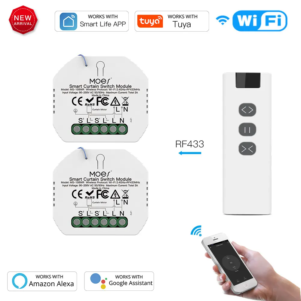Wholesale WiFi Mini DIY RF433 Smart Roller Blinds Curtain Switch Module Manufacturers, Suppliers