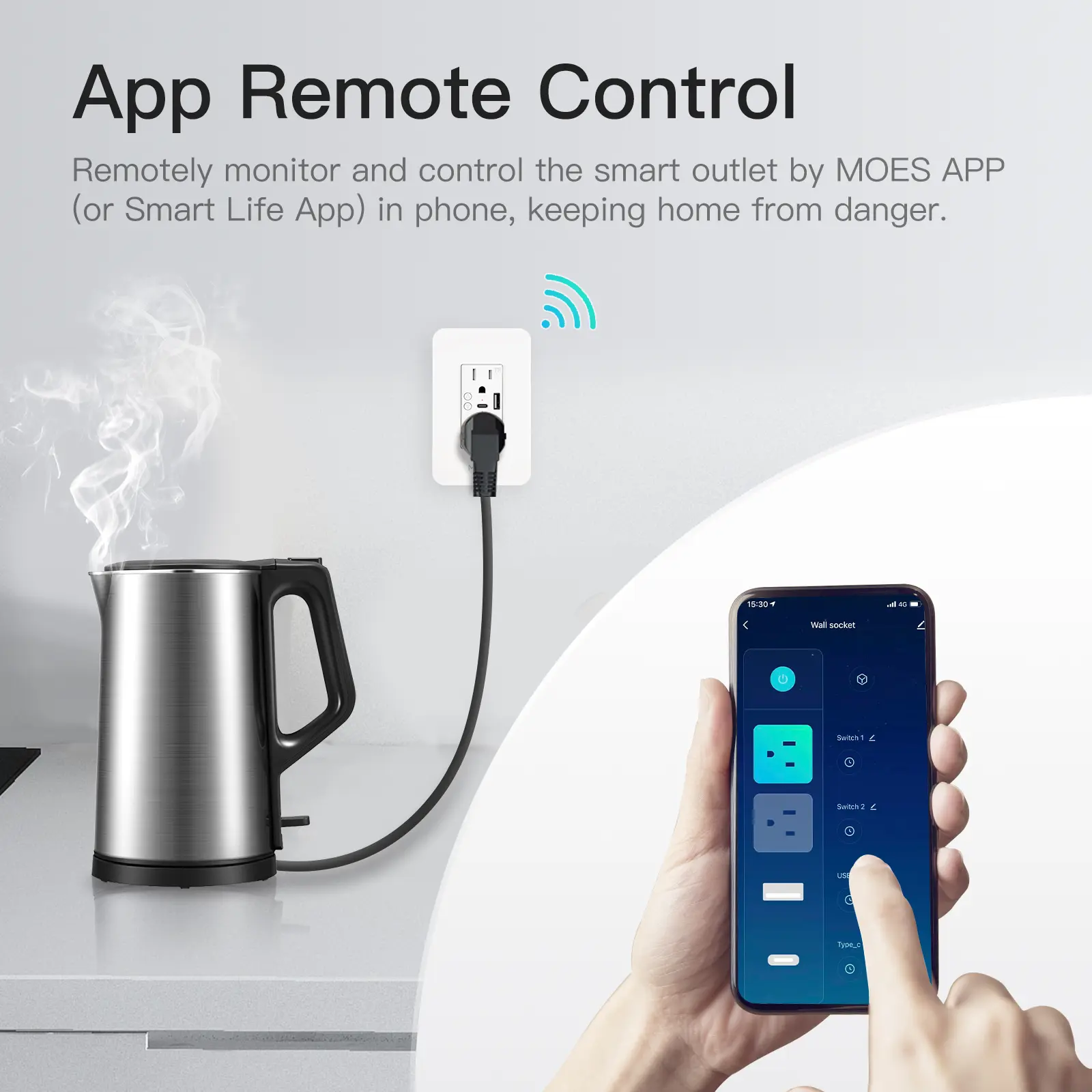 Wholesale WiFi Smart Wall Socket with Type C And USB Outlet Supplier, Suppliers