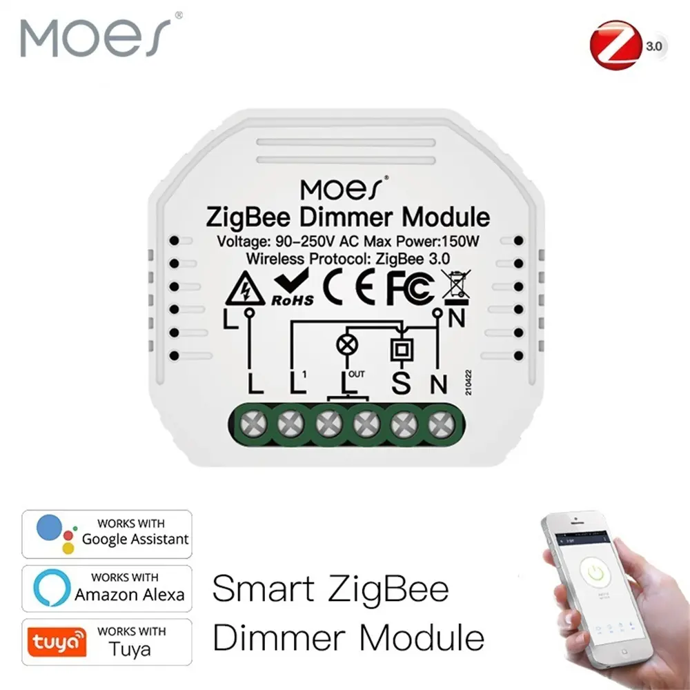 China Moes Tuya ZigBee 3.0 Smart Dimmer Switch Relay Module Supplier, Factory