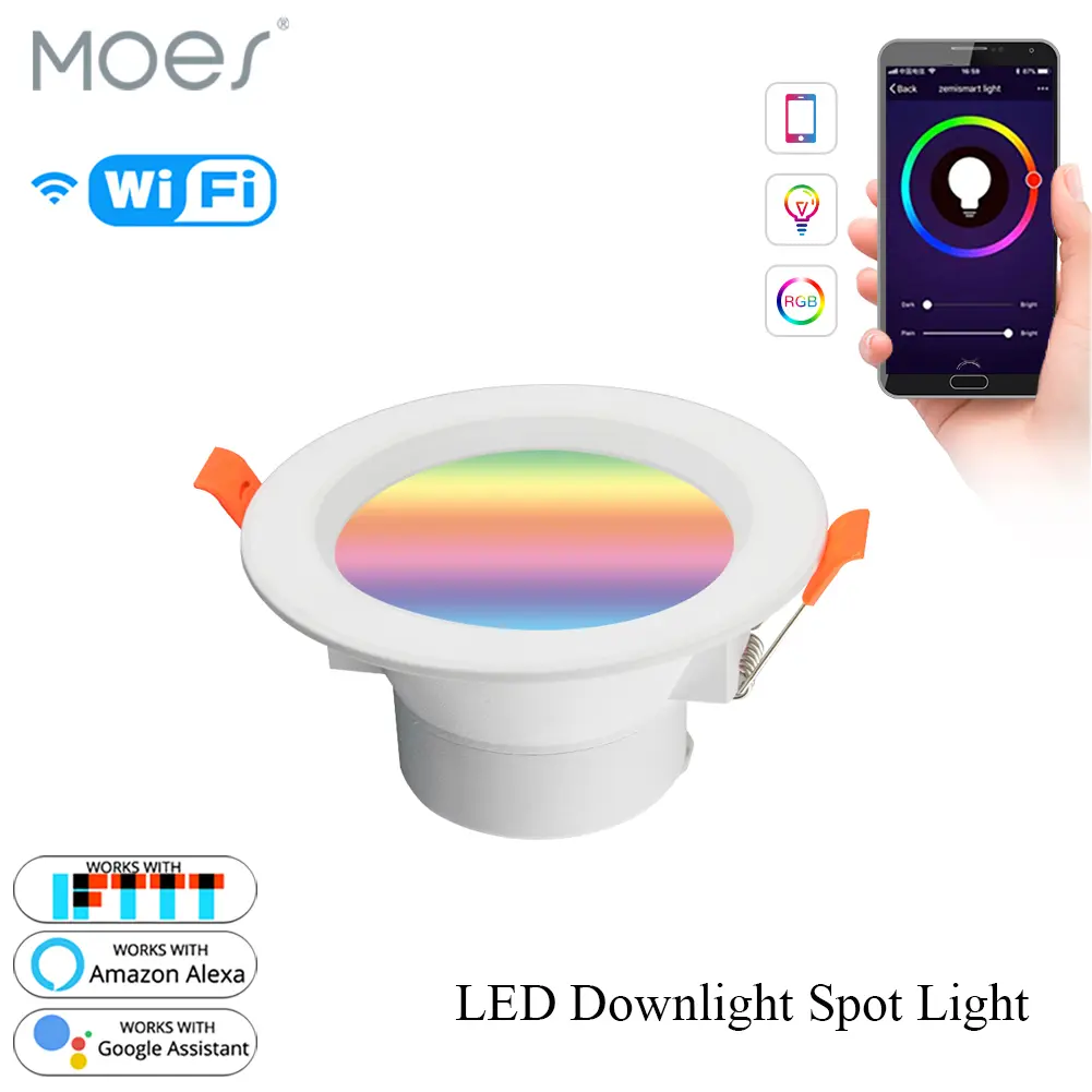 Wholesale MOES WiFi Smart Dimmable Round Recessed LED Spot Light Manufacturers, Suppliers