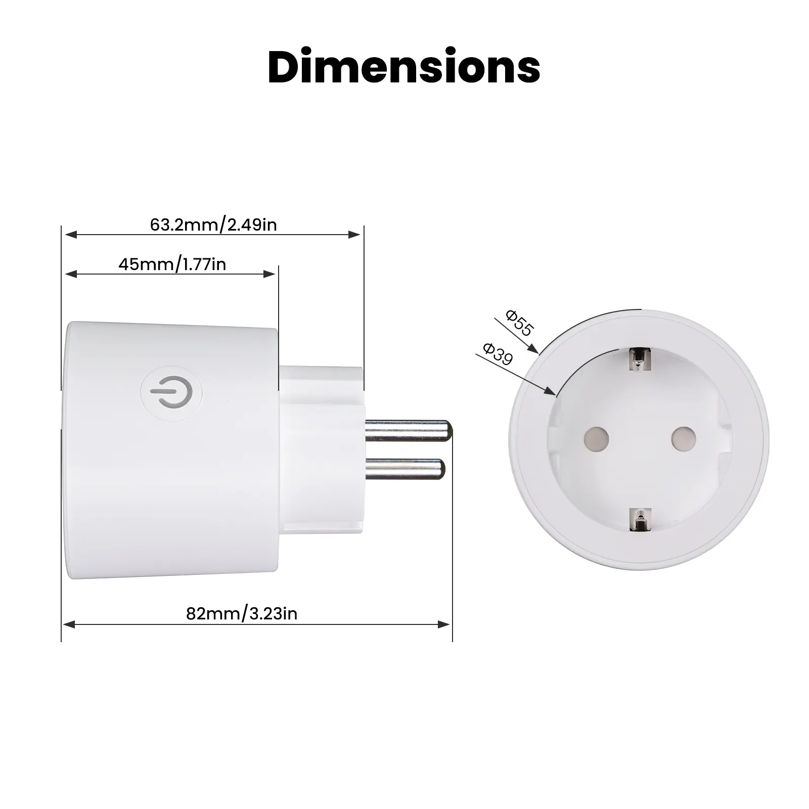 China MOES Tuya Smart Matter Plug WiFi Socket 16A Suppliers, Factory