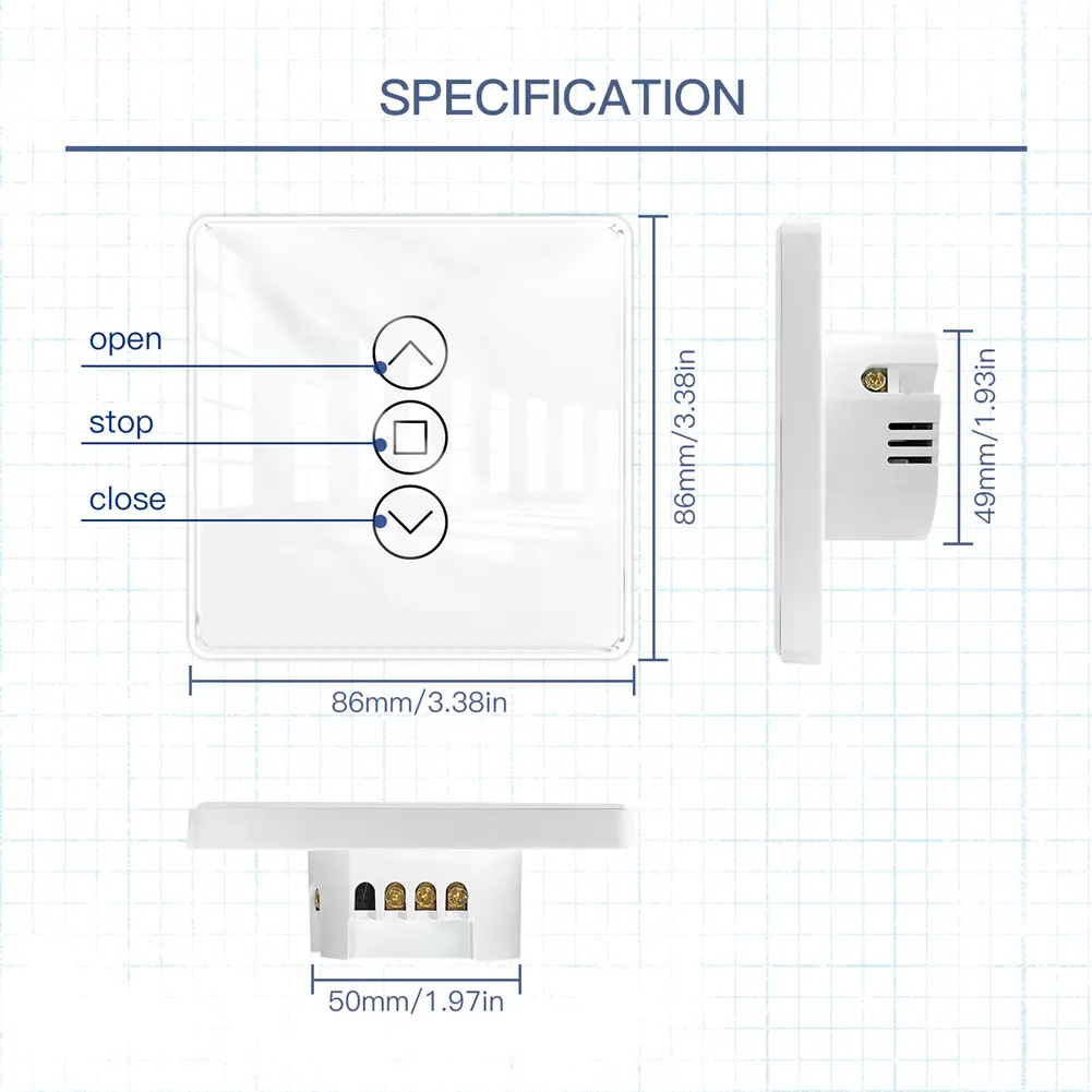 Wholesale WiFi RF433 Smart 2.5D Arc Glass Touch Panel Curtain Switch Supplier, Factories