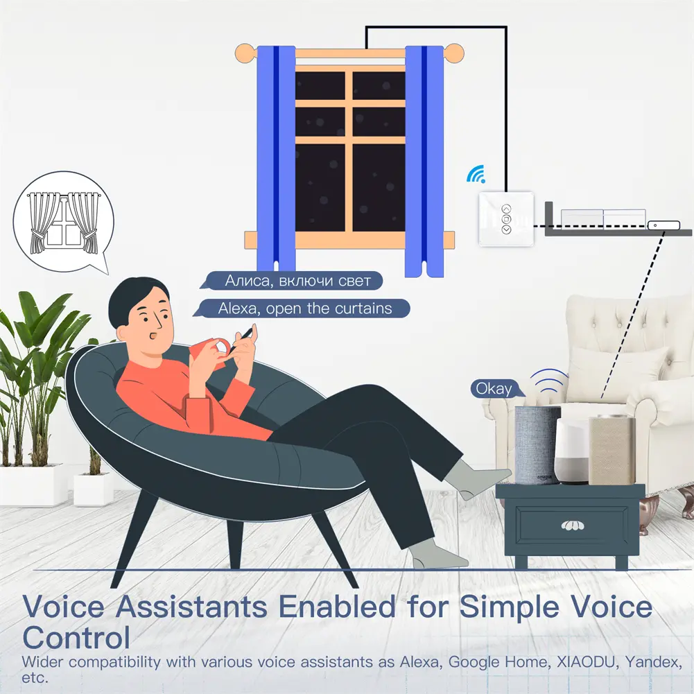 Wholesale WiFi RF433 Smart 2.5D Arc Glass Touch Panel Curtain Switch Supplier, Factories