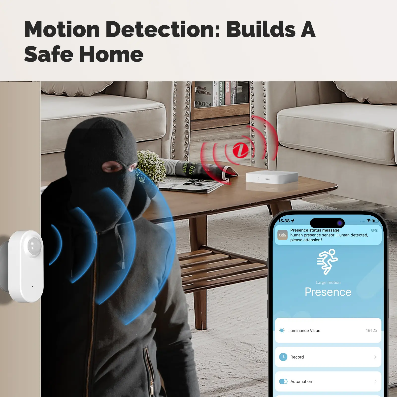 Wholesale MOES ZigBee Radar 24GHz mmWave Wireless Human Presence PIR Sensor Manufacturers, Supplier