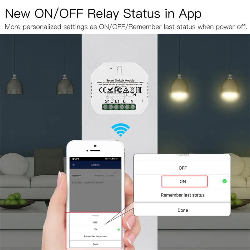Wholesale Moes Mini DIY WiFi and RF433 Smart Light Switch Module Manufacturer, Manufacturers