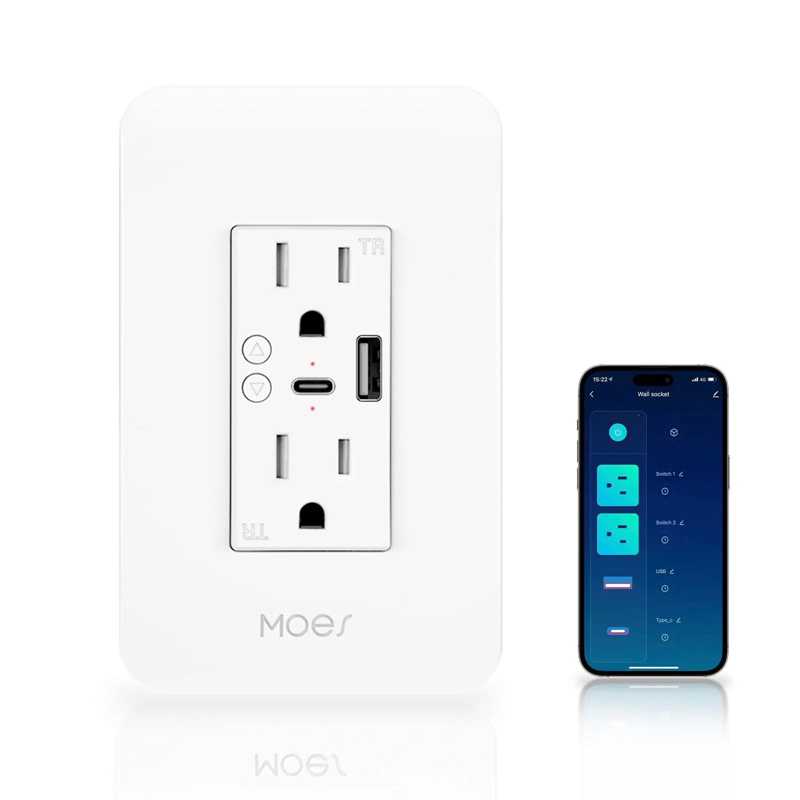 Wholesale WiFi Smart Wall Socket with Type C And USB Outlet Supplier, Suppliers