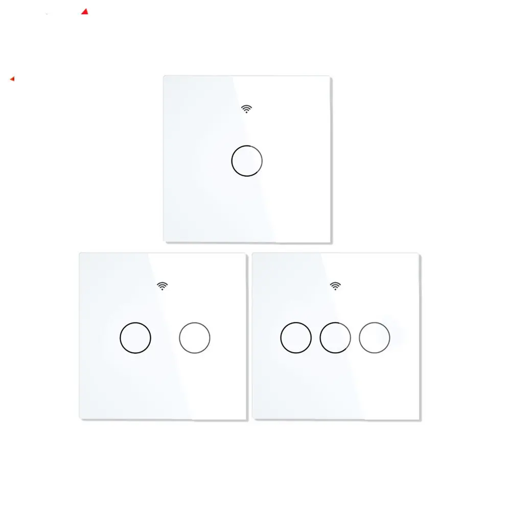 China MOES ZigBee Crystal Glass Wall Touch Smart Light Switch with Neutral Wire/No Neutral Wire,No Capacitor white black golden Smart Life/Tuya 2/3 Way Supplier, Suppliers