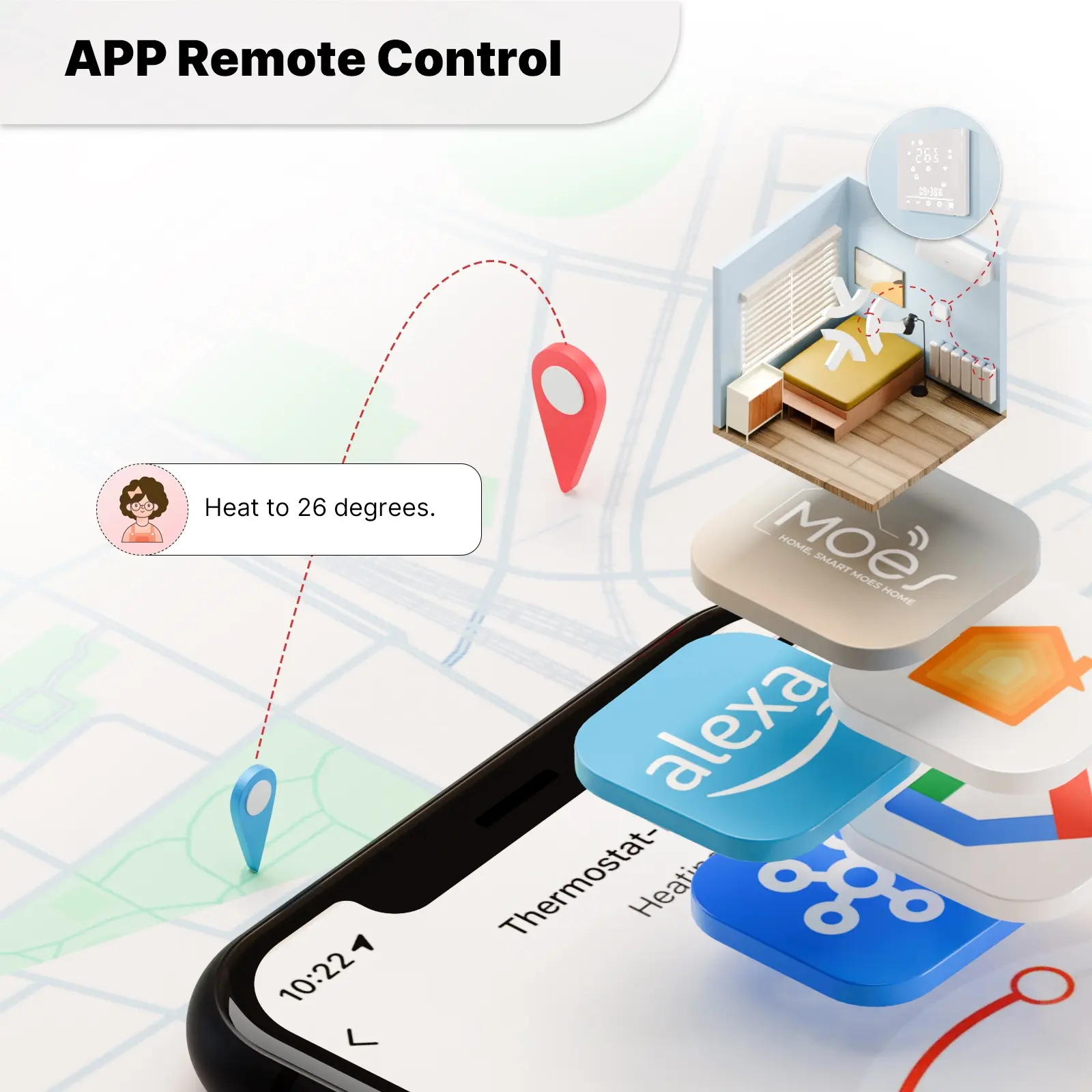 Wholesale MOES Tuya Matter WiFi Smart Thermostat Temperature Controller Water Boiler Electric Heating With Alexa Google Apple Smartthings Manufacturer, Suppliers