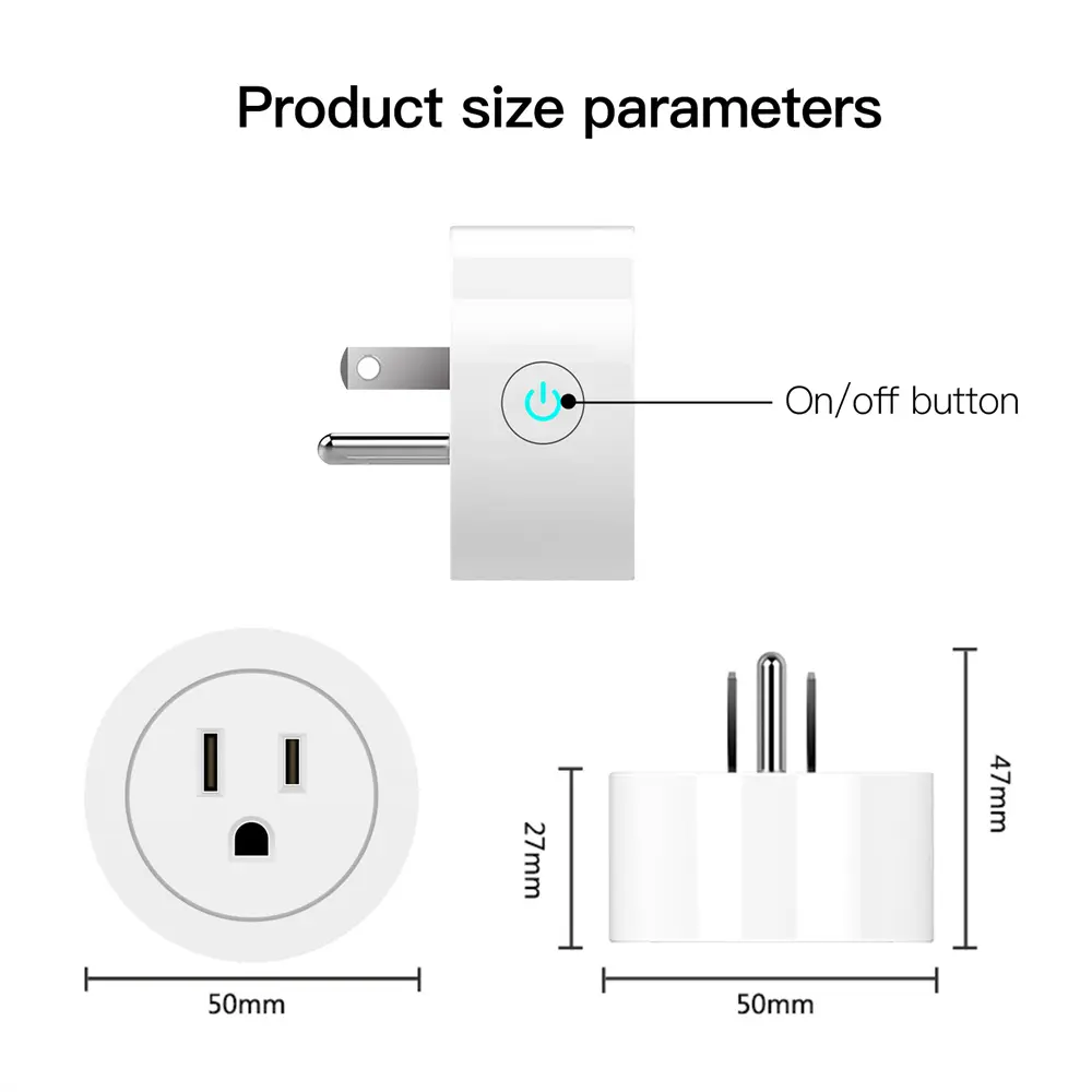 Wholesale MOES WiFi Smart Power Socket Plug US Tuya Smart Life App for Alexa Google Assistant Voice Control Smart Home Automation Manufacturer, Manufacturers