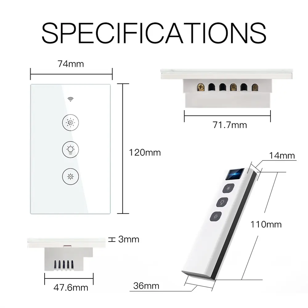 Wholesale New WiFi RF Smart Light Dimmer Switch 2/3 Way Manufacturers, Factories
