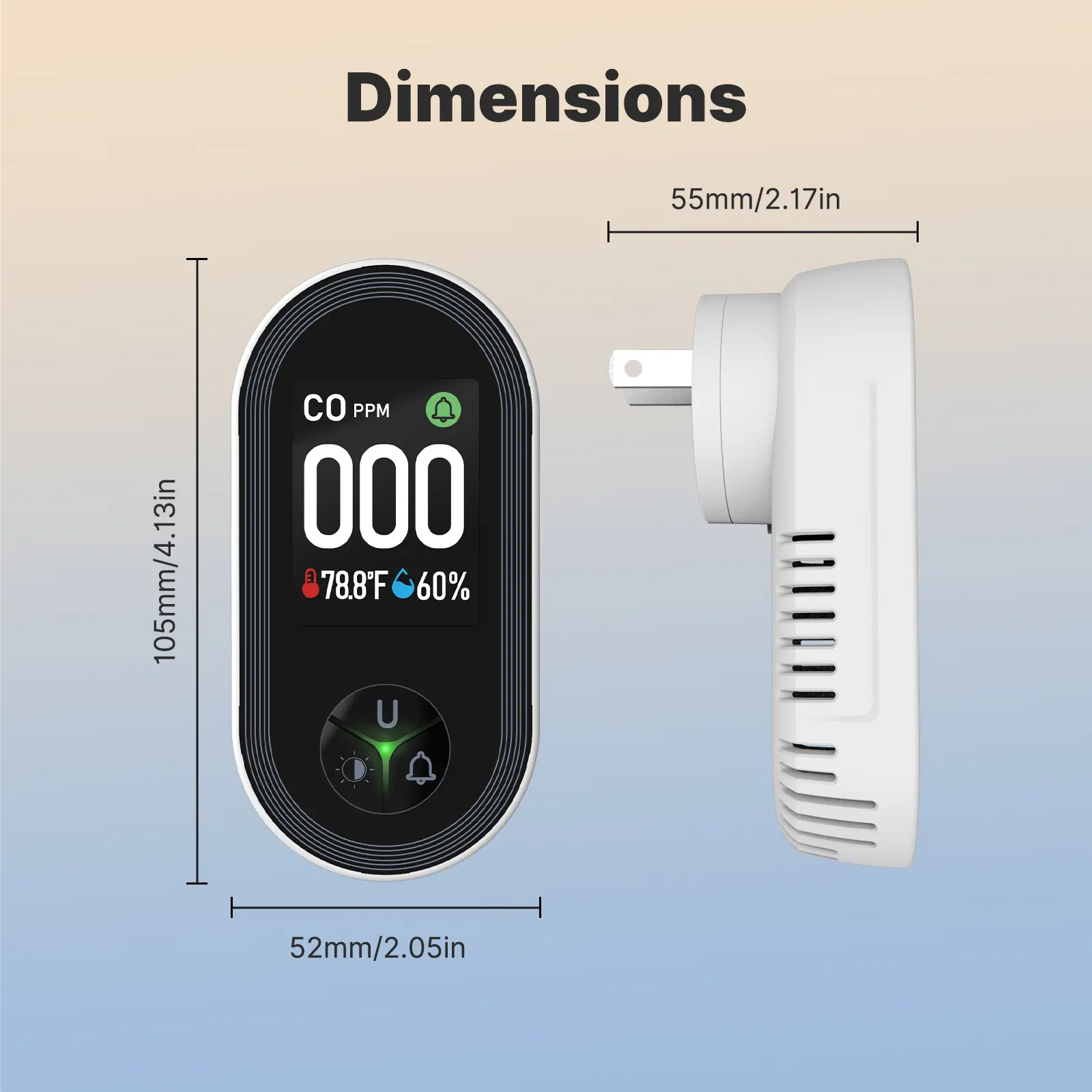 Wholesale MOES Plug-in Carbon Monoxide Detector Temperature Humidity Alarm Monitor Sensor Manufacturers, Supplier