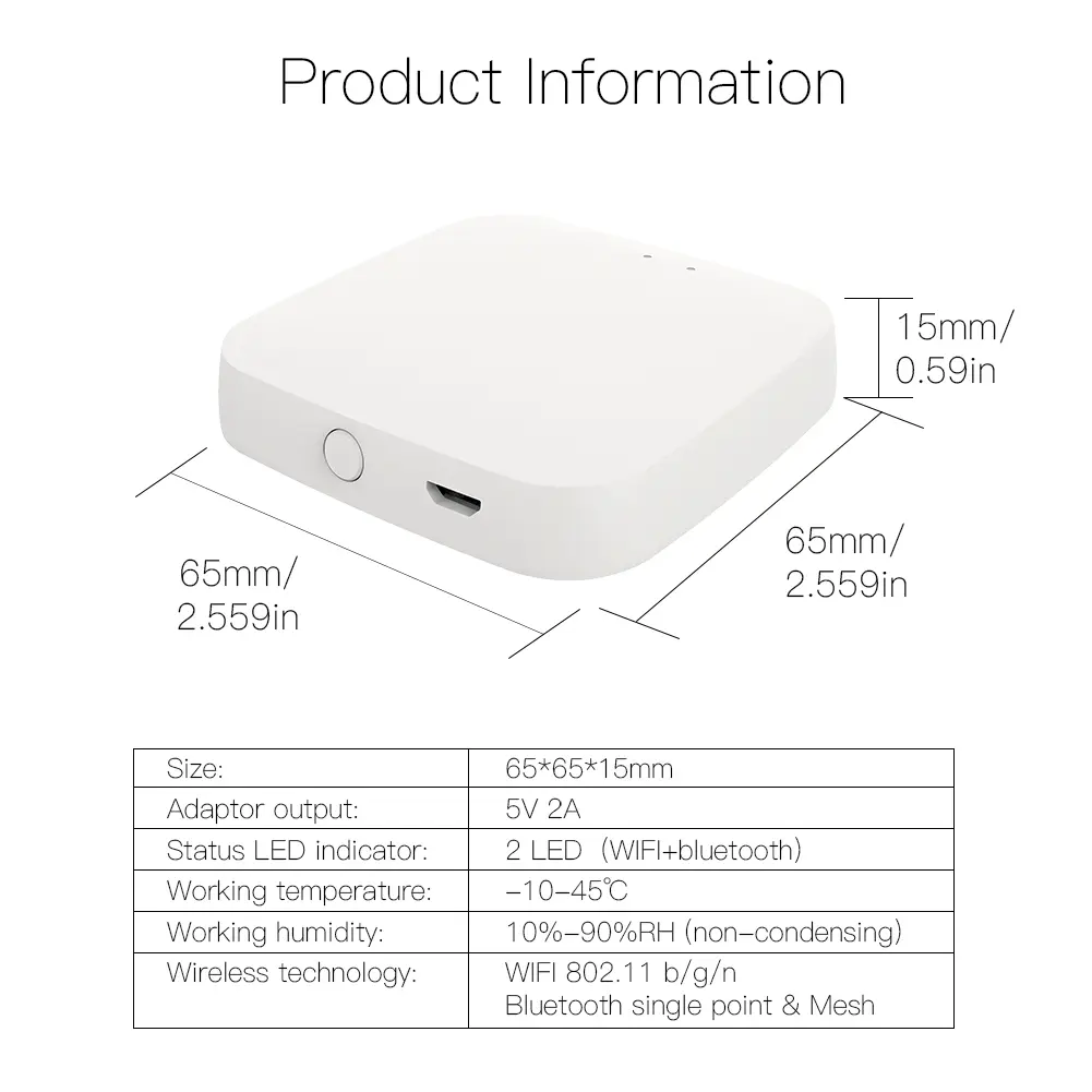 China MOES Wireless Tuya Bluetooth MESH Gateway Smart WiFi Hub Supplier, Factory