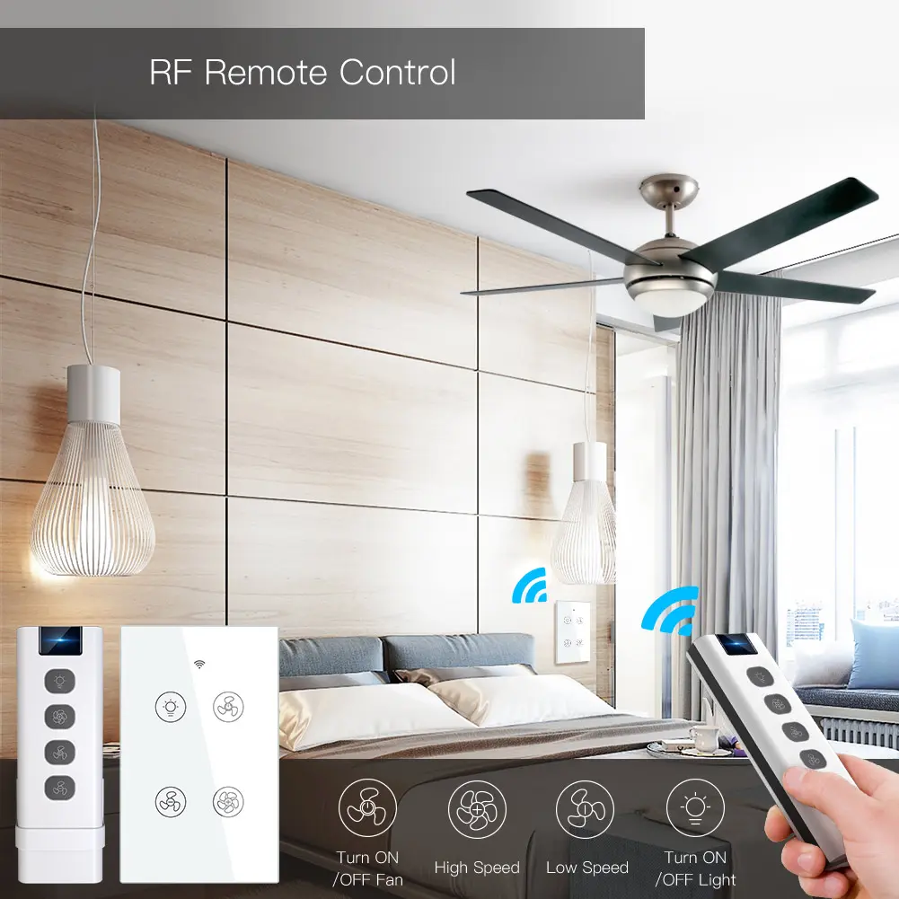 Wholesale WiFi RF Smart Ceiling Fan Light Way Muilti-Control Association Switch Factories, Factory