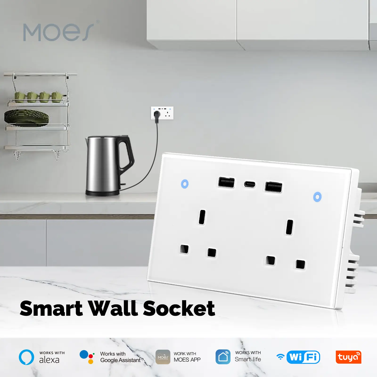 China WiFi  Wall Socket UK Outlet 13A Switch USB Type C Manufacturer, Factories
