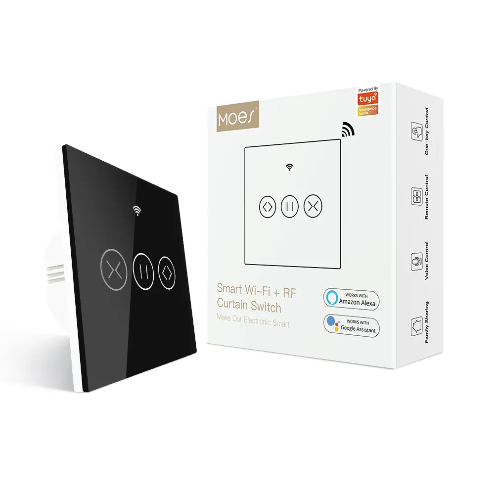 China Moes WiFi RF433 Bluetooth Smart Touch Panel Curtains Switch Factories, Factory