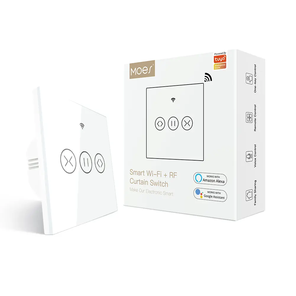 China Moes WiFi RF433 Bluetooth Smart Touch Panel Curtains Switch Factories, Factory