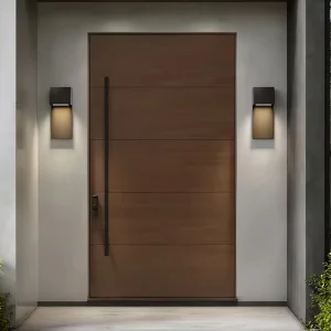 OUNA Custom Aluminum Front Entry Door Modern Exterior Main Door for Residential House Security Fireproof Design NFRC Certified