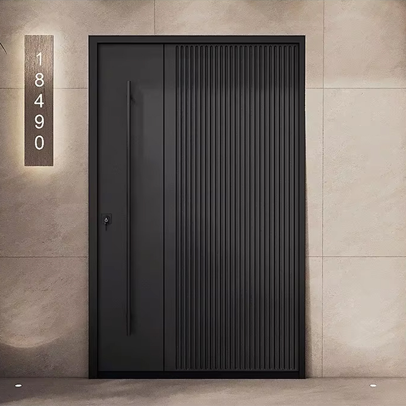 OUNA American Modern Cast Aluminum Security Door With Anti-Theft Function Residential Front Entry Villa Main Door
