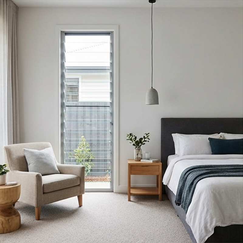 OUNA Fixed Aluminum Louver Fence or Screen for Modern Design Provides Ventilation Security and Aesthetic Appeal for Property