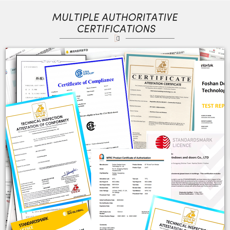 OUNA Hot Sale Energy Saving Customized Double Layered Tempered Glass Thermal Break Aluminum Lift Sliding Villa Bedroom Door