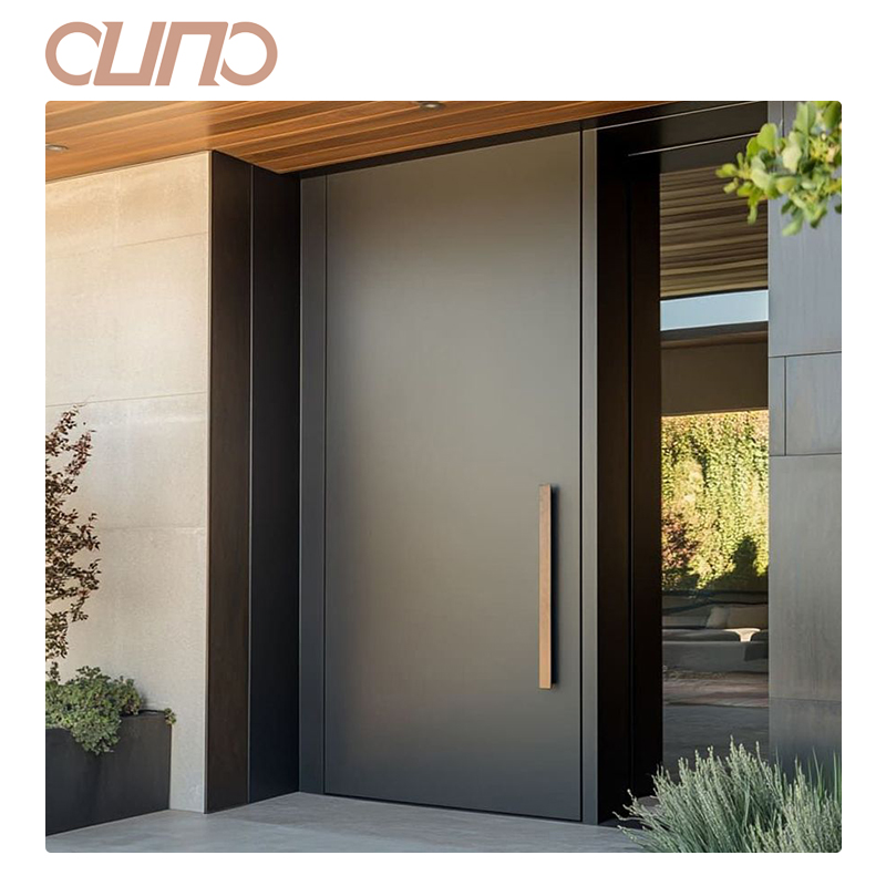 OUNA Contemporary Aluminum Front Security Door With Anti-Theft Function European Residential Main Door for House