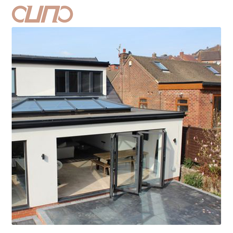 OUNA USA Standard Outdoor Aluminum Stacking Door Double Tempered Glass Insulated Waterproof Patio Balcony Bi-Folding Doors