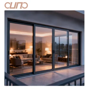 OUNA CE Slim Frame Aluminum Double Glazed Tempered Glass Patio Sliding Door Hurricane Impact Sliding Patio Doors