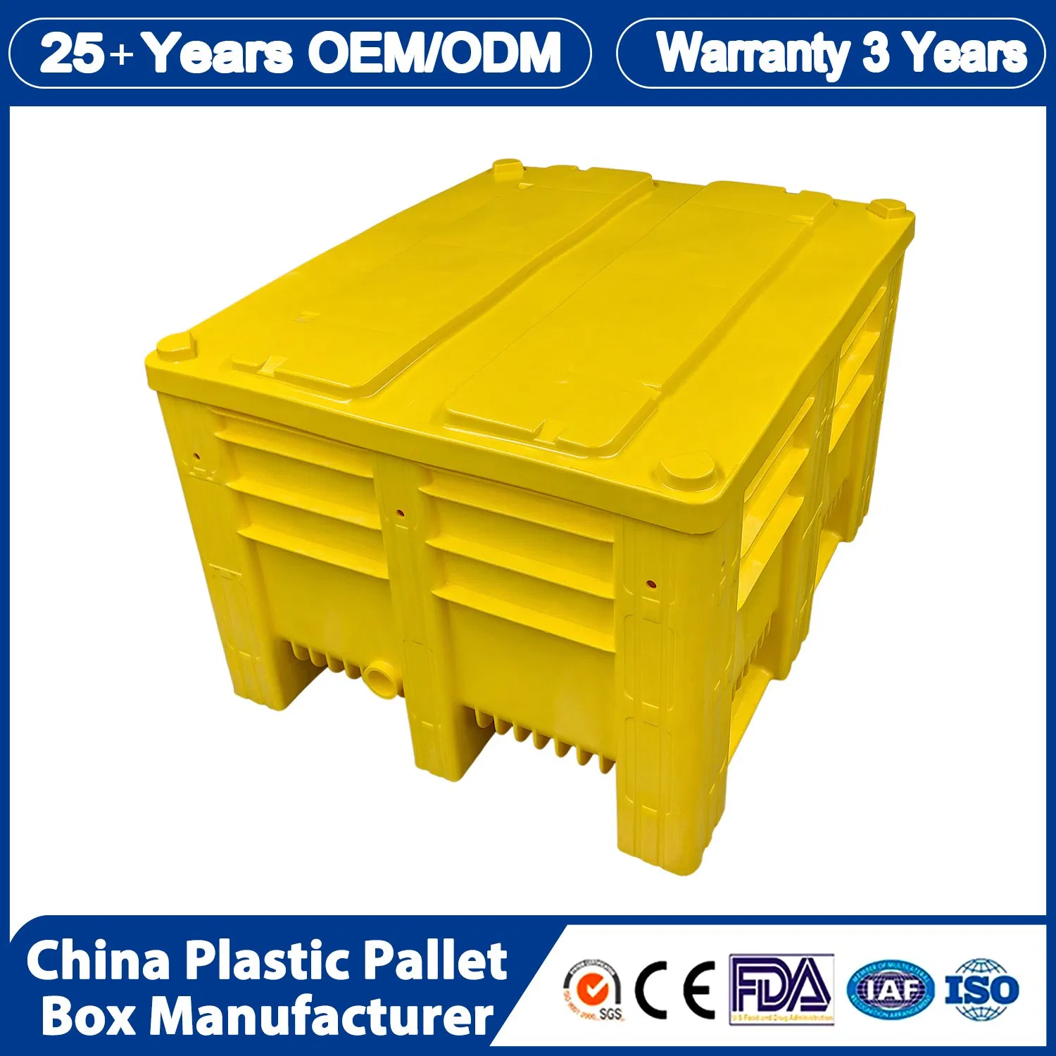 Customizable Size Pallet Container 1200X1000X1140mm for Agricultural Technology with GPS Tracking System and Food Grade Material Safe for Food Storage