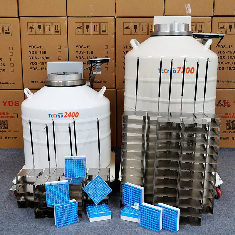 Tccryo Cryobank 7200 Cryogenic Storage Dewar Large Scale Intelligent Control Display System Real Time Parameter Tracking Automated Liquid Nitrogen Bio Container