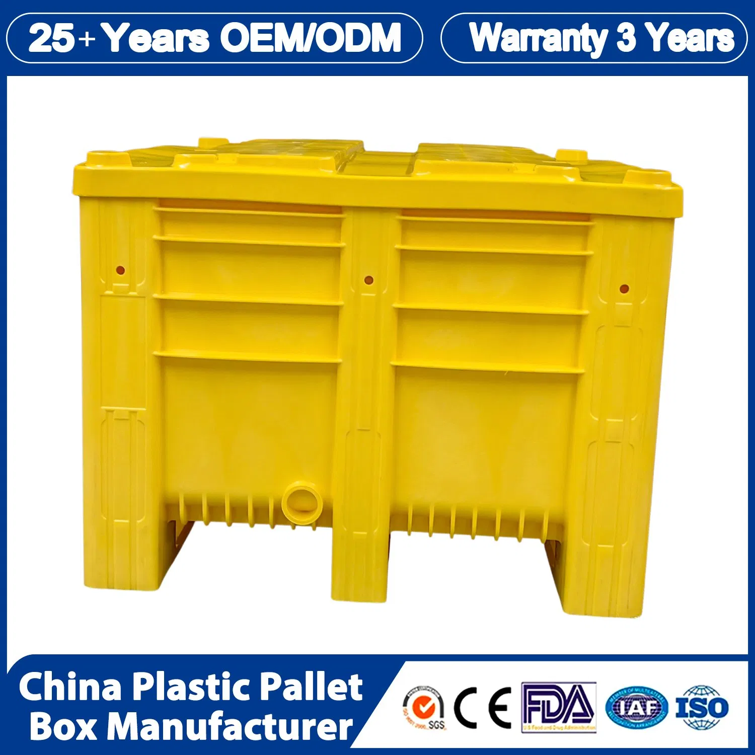 Customizable Size Pallet Container 1200X1000X1140mm for Agricultural Technology with GPS Tracking System and Food Grade Material Safe for Food Storage