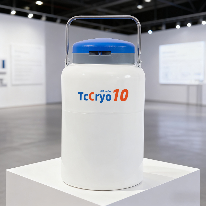 Tccryo Yds-10 Liquid Nitrogen Bottle Lightweight Large Caliber 125mm Freezer Rack Cryo Cell Storage Container for Sample Tracking