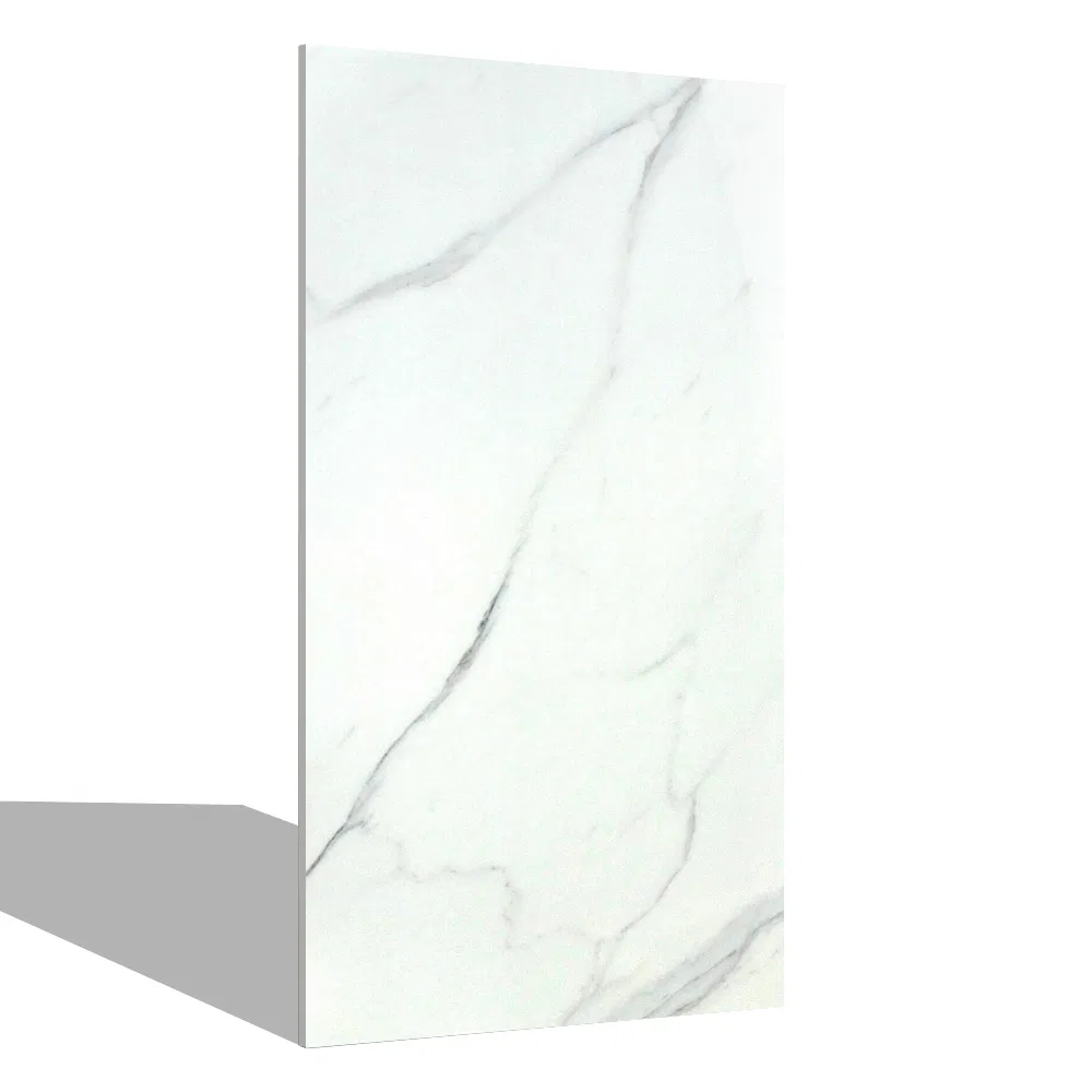 Italian Porcelain Tile 1200X600mm Full Body Marble Cararra White Polished Glazed Tile