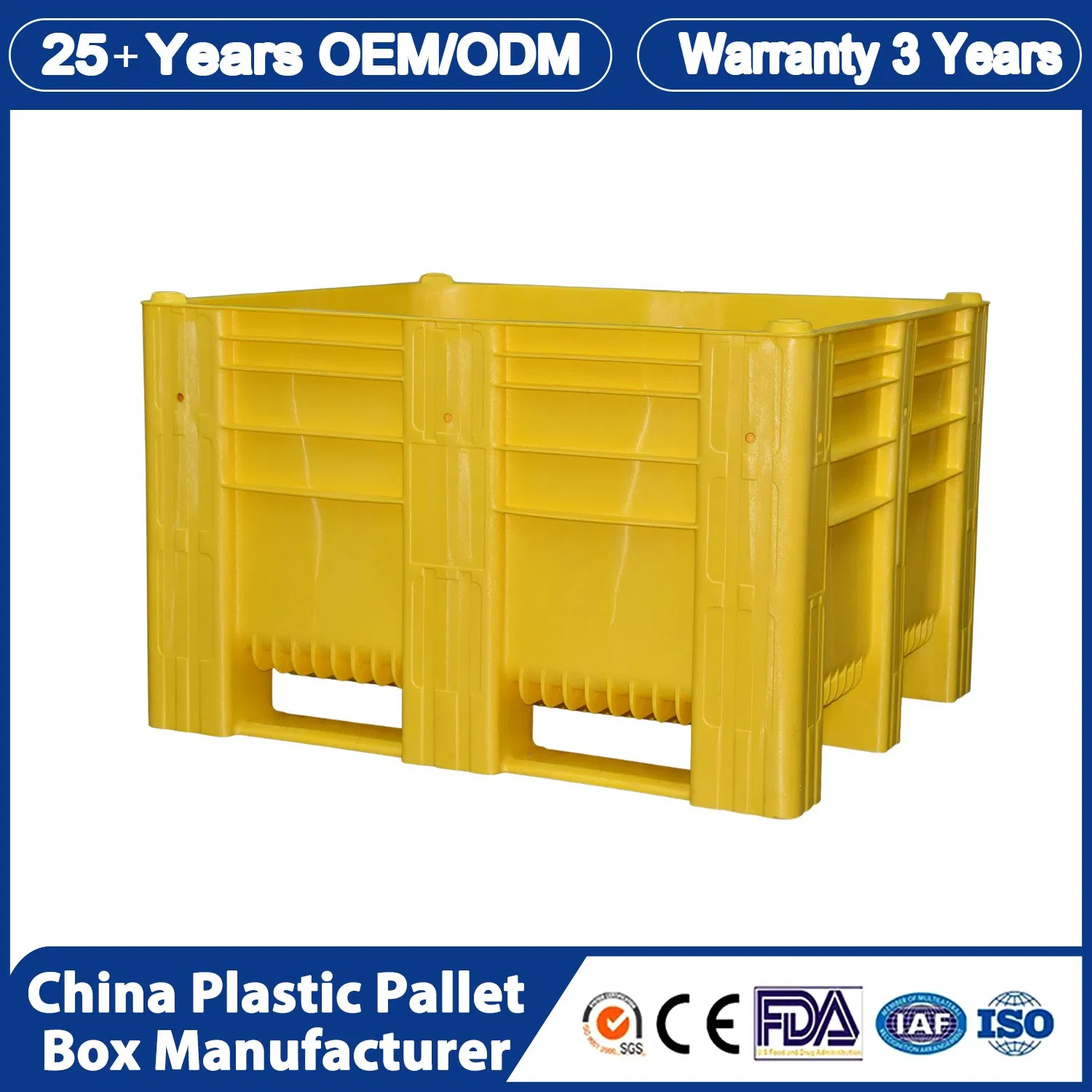 Customizable Size Pallet Container 1200X1000X1140mm for Agricultural Technology with GPS Tracking System and Food Grade Material Safe for Food Storage