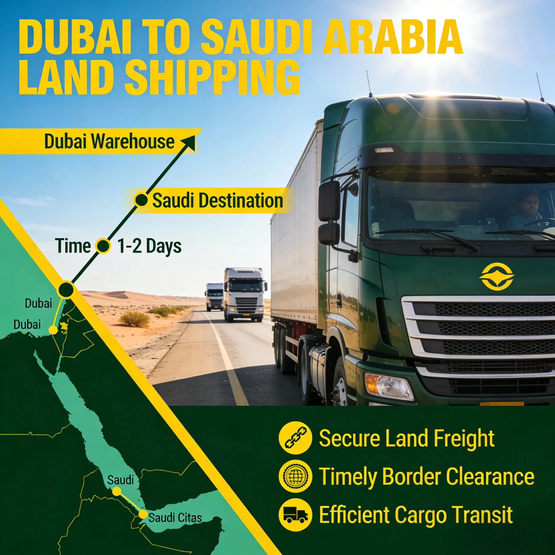 Dubai to Saudi Less Than Container Load (LCL) Shipping