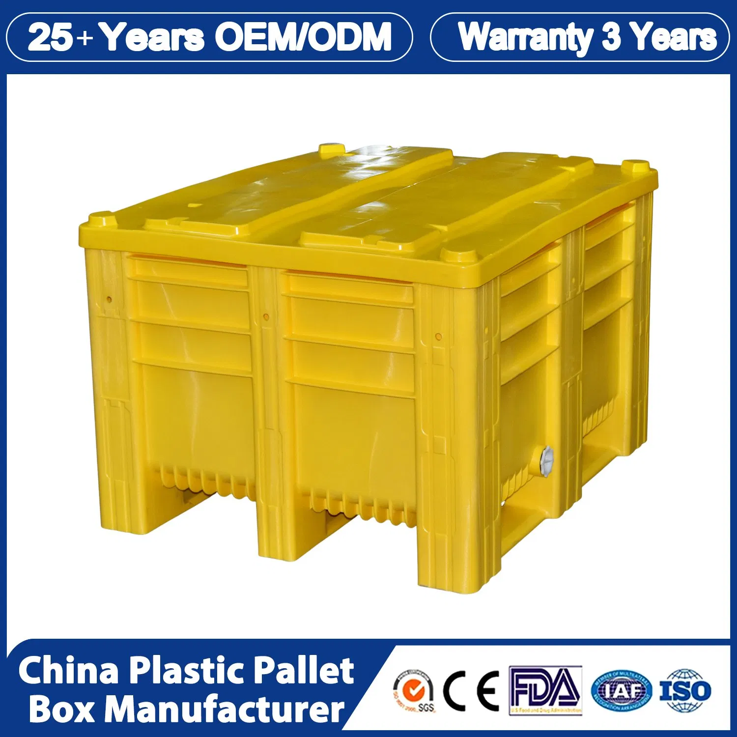 Customizable Size Pallet Container 1200X1000X1140mm for Agricultural Technology with GPS Tracking System and Food Grade Material Safe for Food Storage