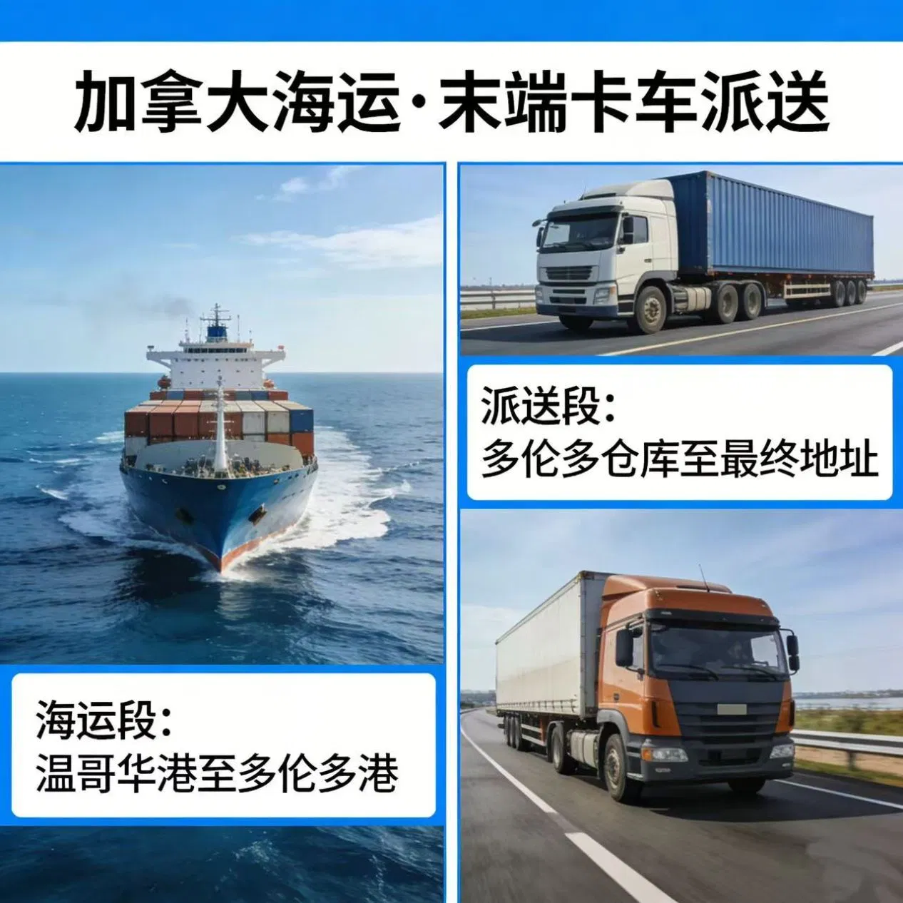Canadian Sea Transportation, End-Point Truck Delivery, International Freight Forwarding Agency