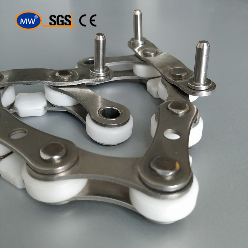 Heavy Duty Ice Cream C2082h C216al Extended Pin Ice Cream Conveyor Roller Chain Stainless Steel with Nylon Roller for Cold Dessert Packaging Machines