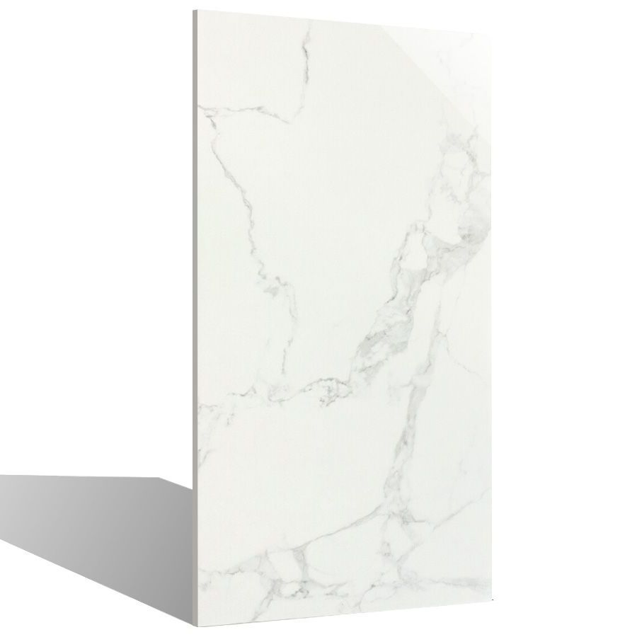 Italian Porcelain Tile 1200X600mm Full Body Marble Cararra White Polished Glazed Tile
